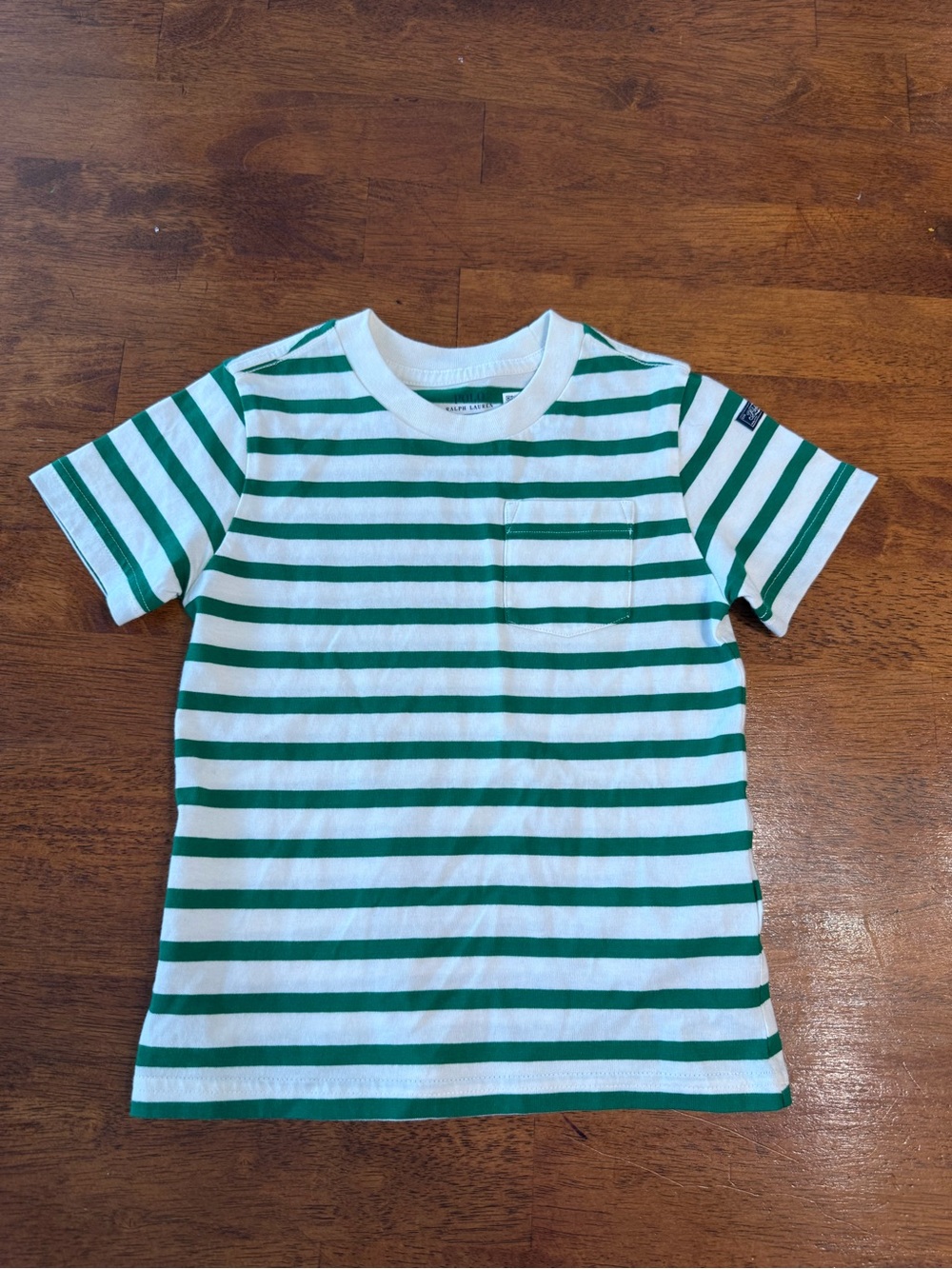 Polo Ralph Lauren White & Green Striped Short Sleeve Tee size 3